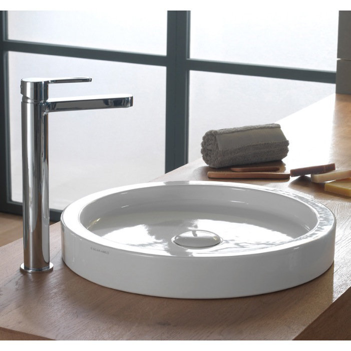 Scarabeo By Nameeks Bucket White Ceramic Circular Bathroom Sink Scarabeo by Nameeks