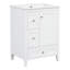 "Meuble-lavabo de 24 pouces avec rangement, tablette réglable, panneau de fibres à densité moyenne et bois d'hévéa, cloisons amovibles, finition blanc brillant"-675244016