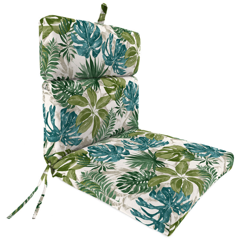 22" x 44" Outdoor Chair Cushion with Ties and Loop (Set of 2)