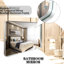 Miroir mural 36 po x 30 po pour salle de bain et décoration intérieure - Cadre en métal, reflet HD, bord biseauté, panneau imperméable avec cadre, drainage automatique,