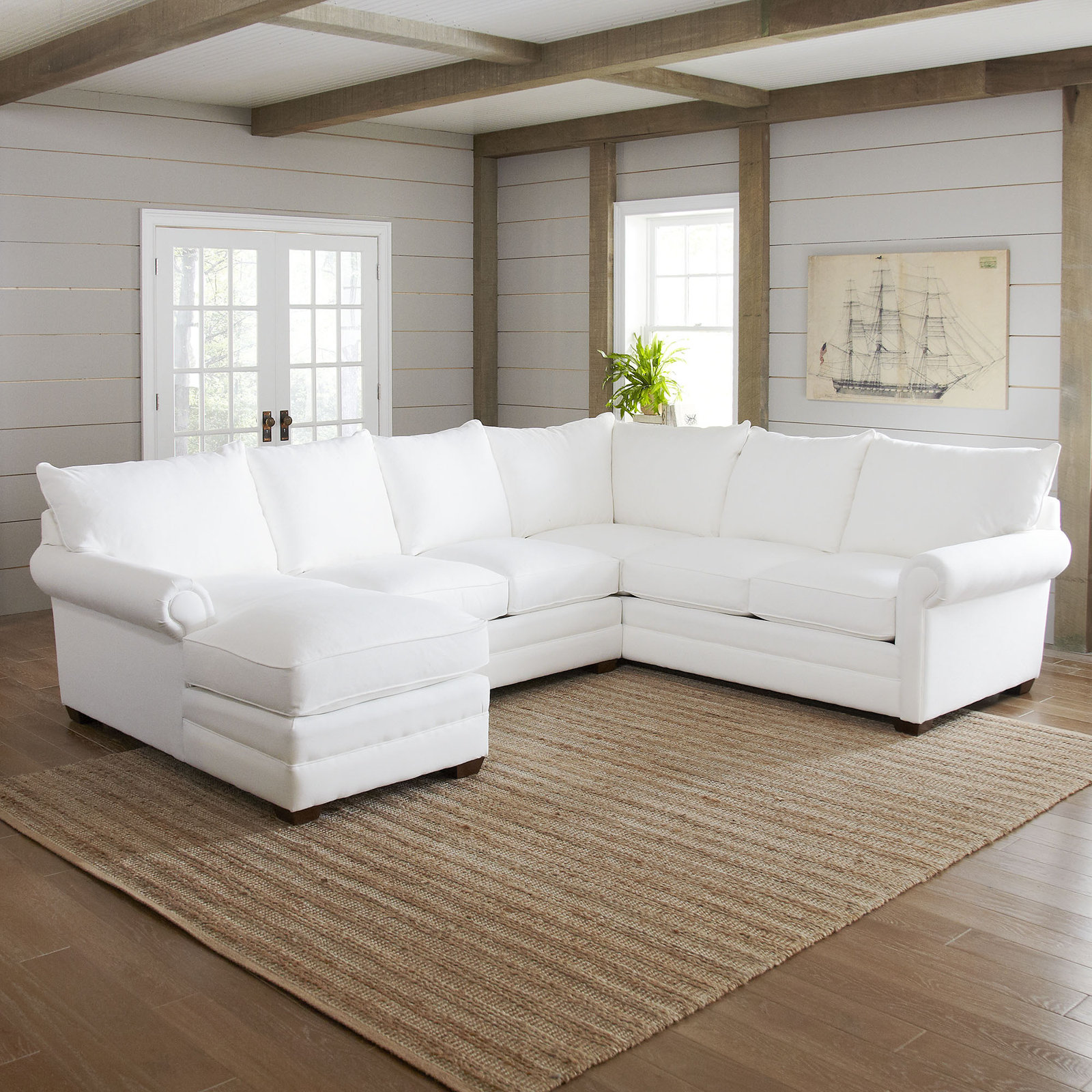 Upholstered U-Shaped Sectional, Bayou Coffee, Left Hand Facing