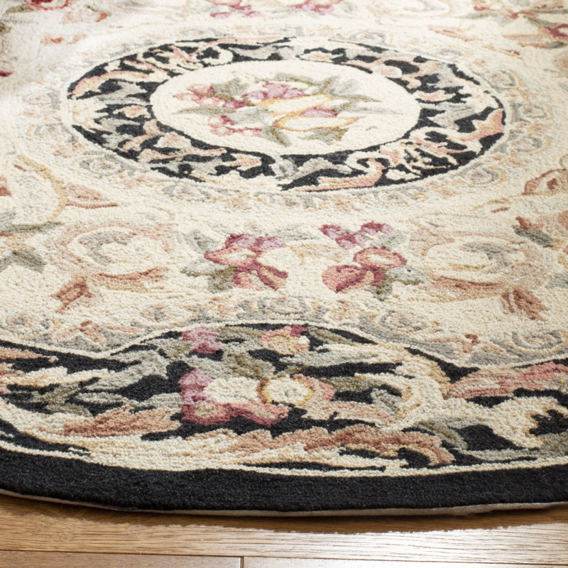 Tapis oriental en laine crocheté à la main Caleb, Rond 4 pi