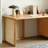 Modern Solid Wood Desk with Rattan and 3 Drawers