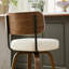 Tabouret de comptoir pivotant rembourré avec structure en bois-114223068-114223064
