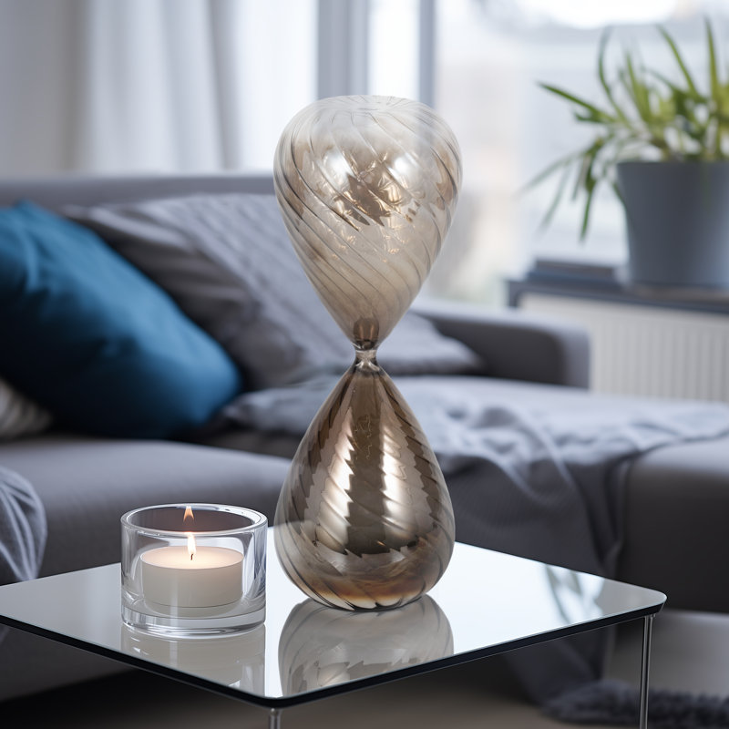 Decorative Objects for Home Decor – Modern Hourglass Sculpture for Kitchen Decor, Shelf Styling, or Decorations for Living Room – Sculptural Decorative Statues and Contemporary Sand Timer Accent