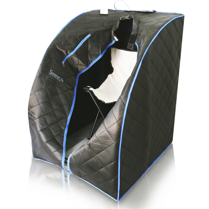 SereneLife 1 - Person Portable FAR Infrared Sauna with Remote Control, Black