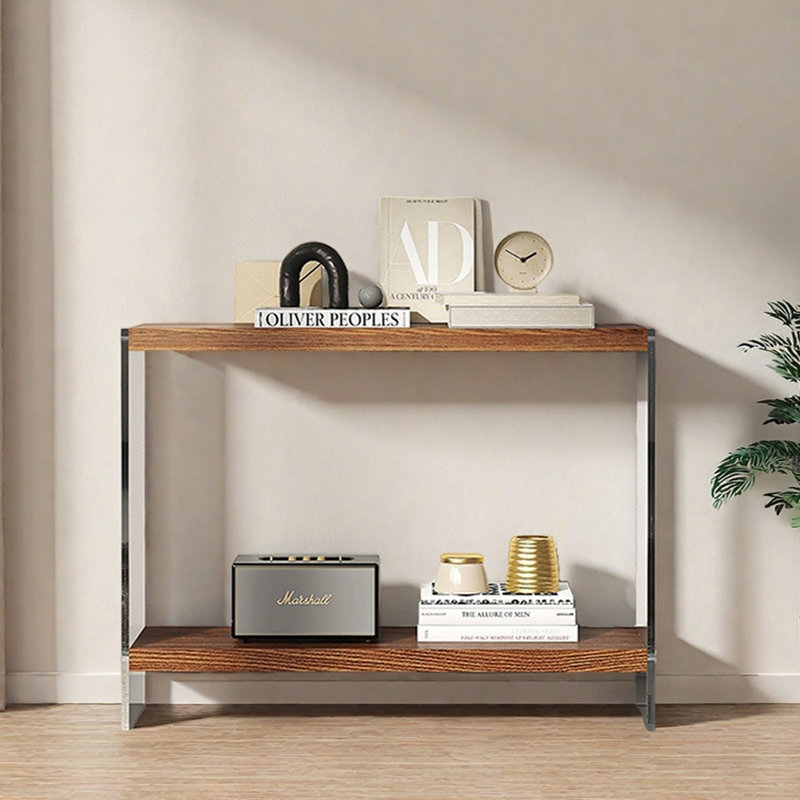 Scandinavian Style Solid Wood Console Table, 31.5" H x 31.5" W x 11.8" D, Original Wood