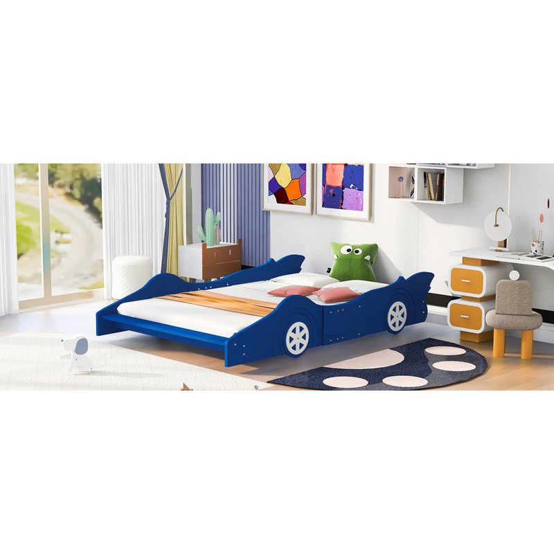 Lit plateforme avec roulettes Race, Bleu