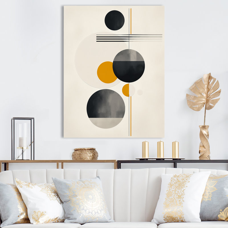 Minimal circulaire, Illustration géométrique I - Art mural géométrique moderne, salon, H 32 po x l 24 po x P 1 po