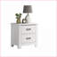 Ensemble de chambre à coucher 3 pièces avec commode, commode, table de chevet Cassini | Moderne | Blanc | Bois d'ingénierie