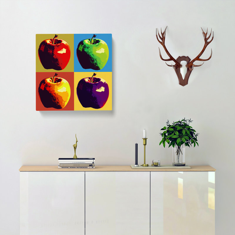 Apple Pop Art No.1 - Wrapped Canvas - Framed Print, 35cm H x 35cm W x 3cm D