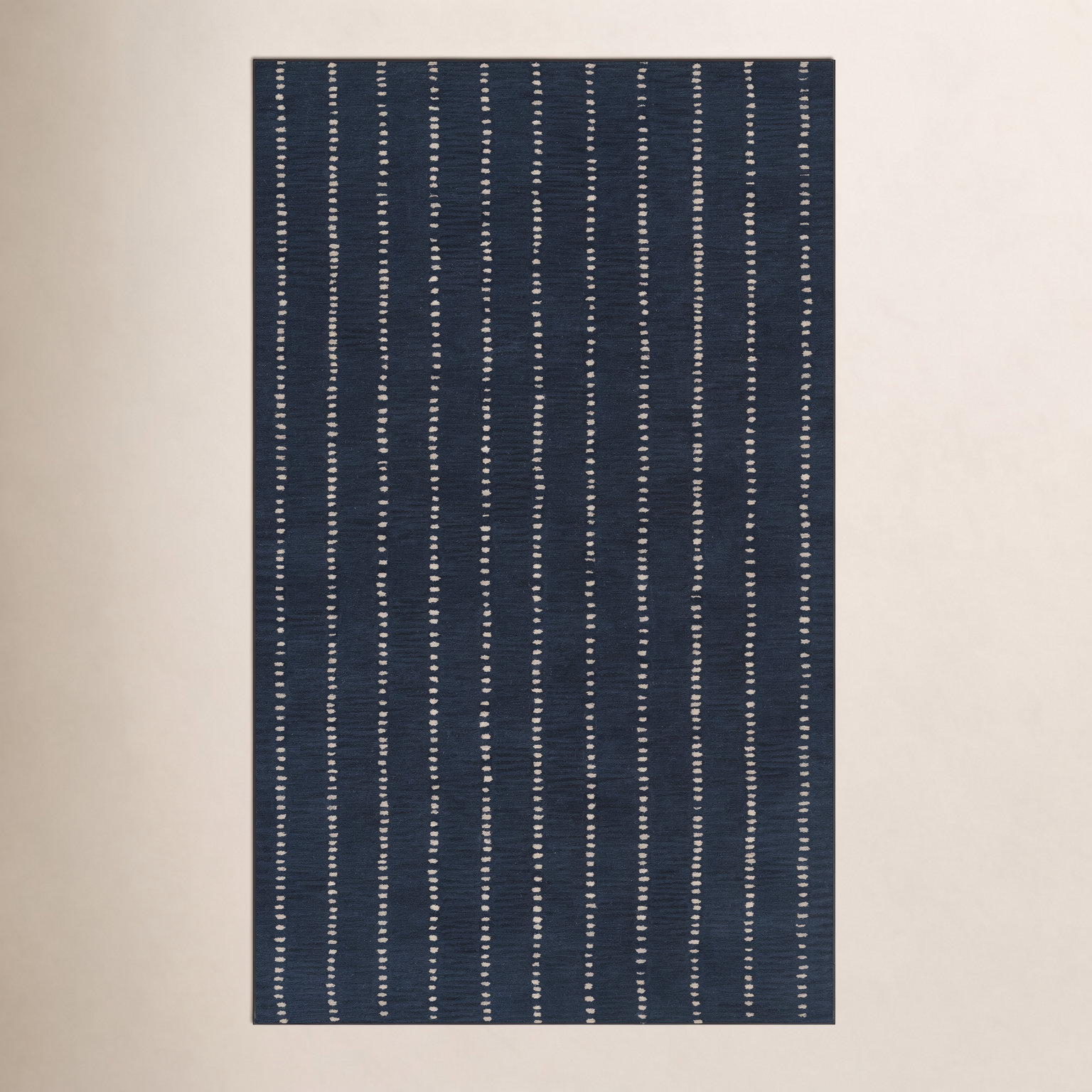 Nichols Navy Hand-Tufted Striped Wool Rug, Rectangle 9' x 12'