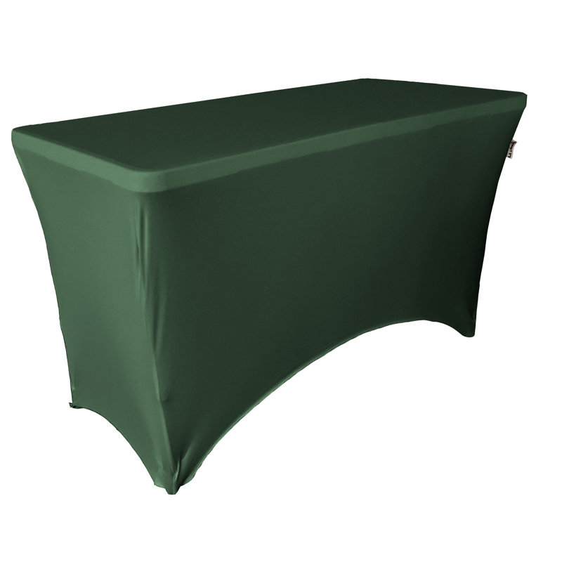 Riviere Spandex Rectangular Tablecloth, Hunter Green, 96"L X 30"W X 30"H