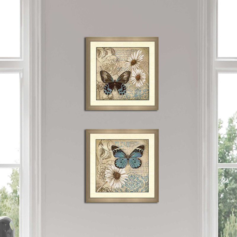 Butterfly Garden II' Print Under Glass