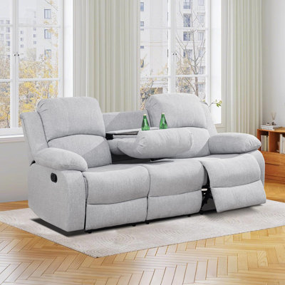 3-seater Linen Recliner Sofa