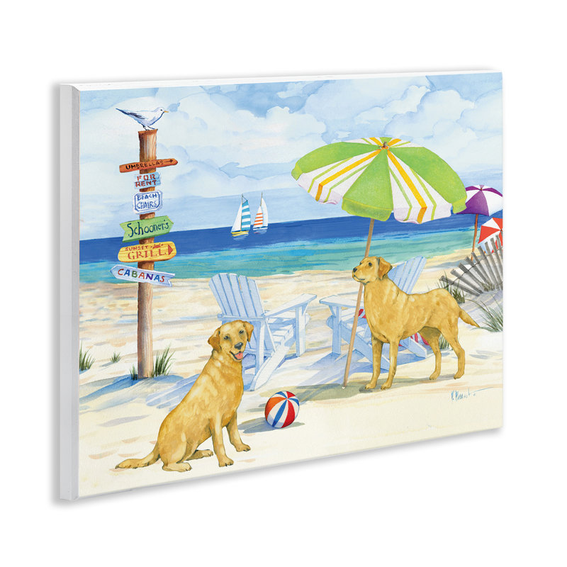 "Retriever Dogs at Beach", art mural par Paul Brent