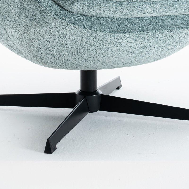 Fauteuil d'appoint pivotant rembourré et capitonné, Vert