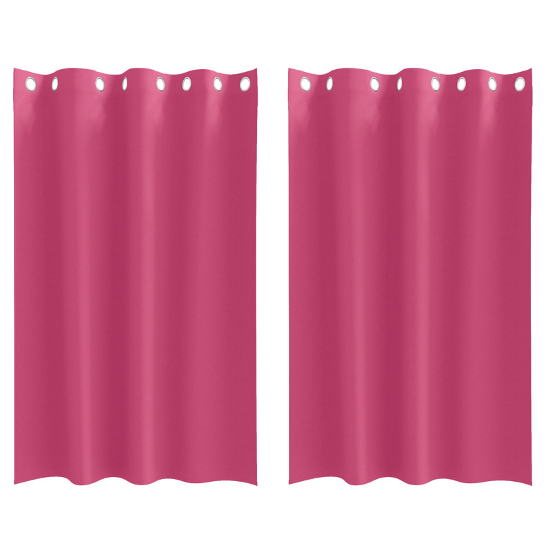 Tacorian Curtain Pair, Bright Pink, 140cm Width x 175cm Drop