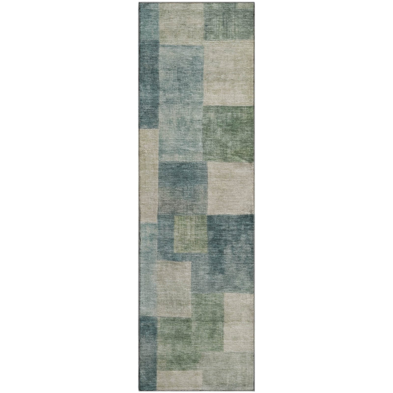 Premium Machine Washable Alijah AMF1261 Geometric Rug, Runner 2'3" x 7'6"