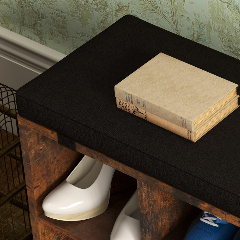 Storage Bench, Rustic Brown/Black
