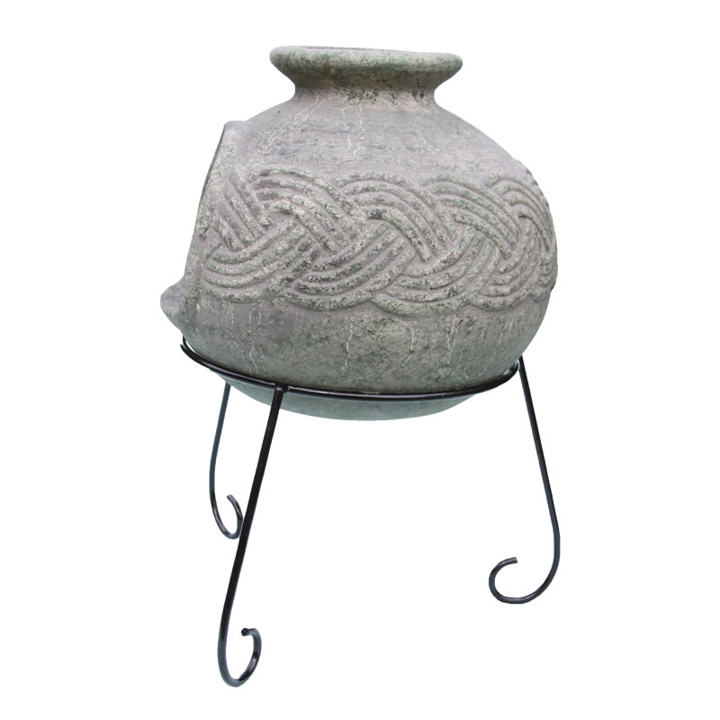 Round Clay Wood Burning Smokeless Chimnea