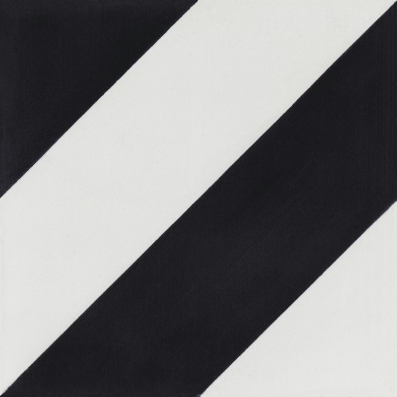 Diagonal Four A 8" x 8" Patterned Wall & Floor Tile, Black/White