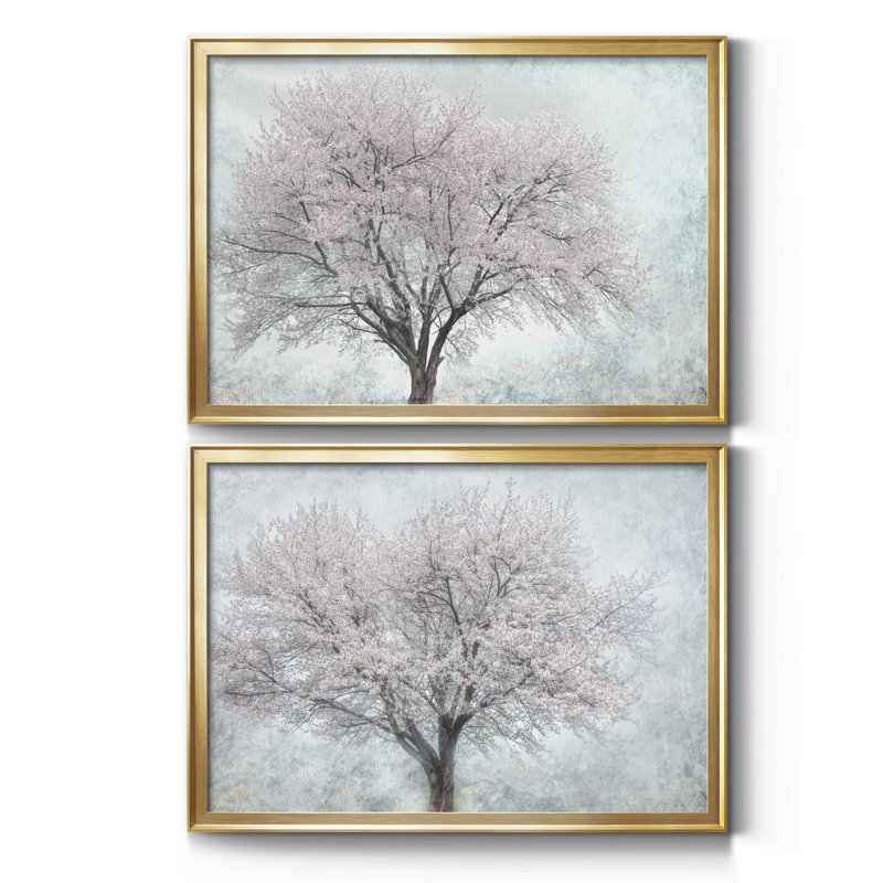 «A Feel Of Spring I», toile encadrée de qualité supérieure - prête à être accrochée, H 26,5 po x l 73 po x P 1,5 po, Or