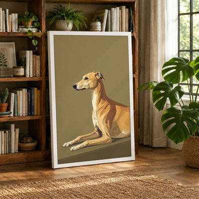 Resting Greyhound Modern - Wrapped Canvas