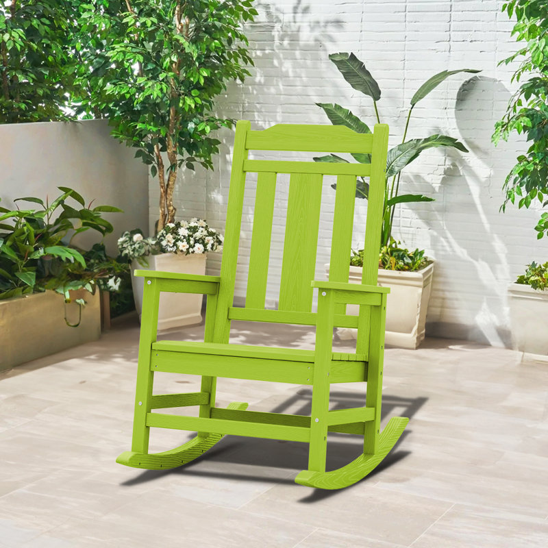Fauteuil Adirondack surdimensionné en polyéthylène haute densité Wolak Wolak, Vert pomme