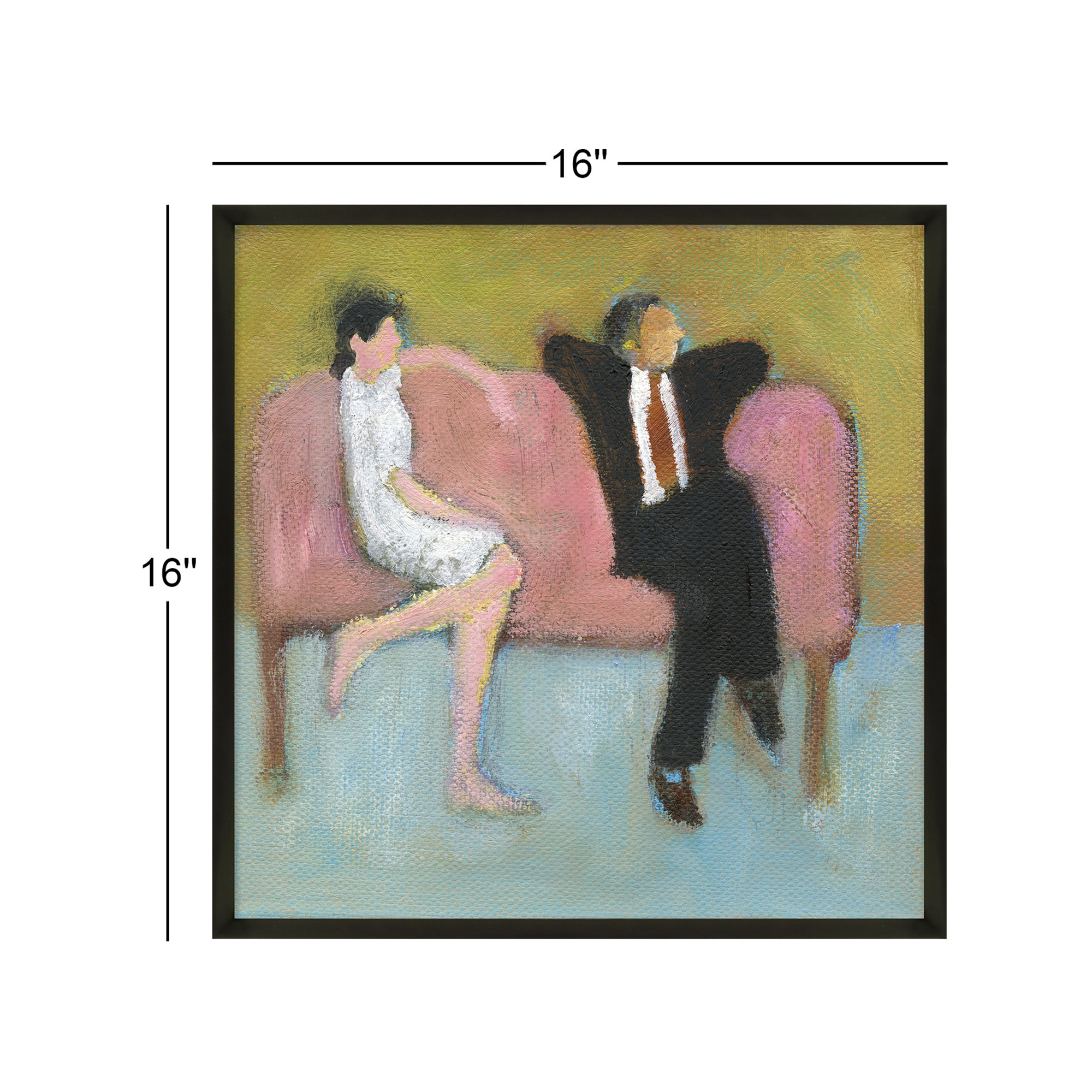 The Pink Couch by Simon Schneiderman, Black, 16" H x 16" W x 1.25" D