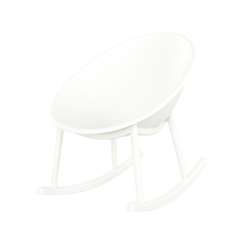 Chaise berçante, style moderne avec lignes précises et épurées, plastique résistant aux intempéries, largeur de 30,35 po, hauteur de 31,87 po, assemblage inclus, structure stable, hauteur, nécessaire