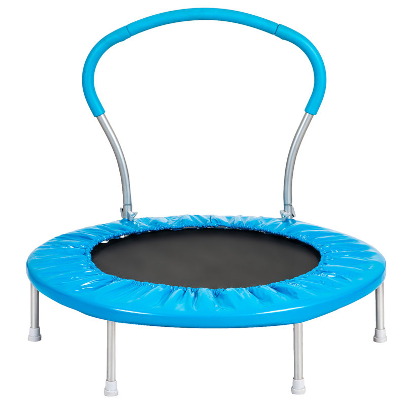 Kids' 36" Blue Round Metal Trampoline with Handle