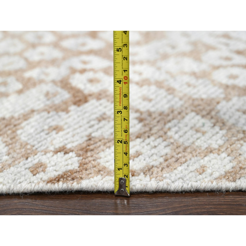 Wenjun One-of-a-Kind 9' X 12' New Age Wool Area Rug Brown