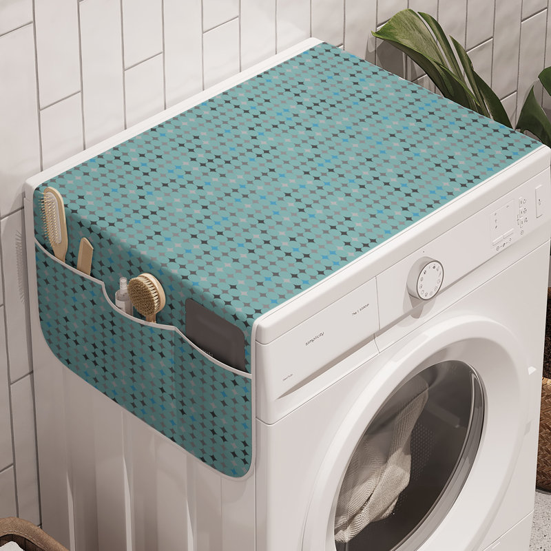 East Urban Home Geometric Washing Machine Organizer Pack of 2 47" x 18.5" Teal Multicolor