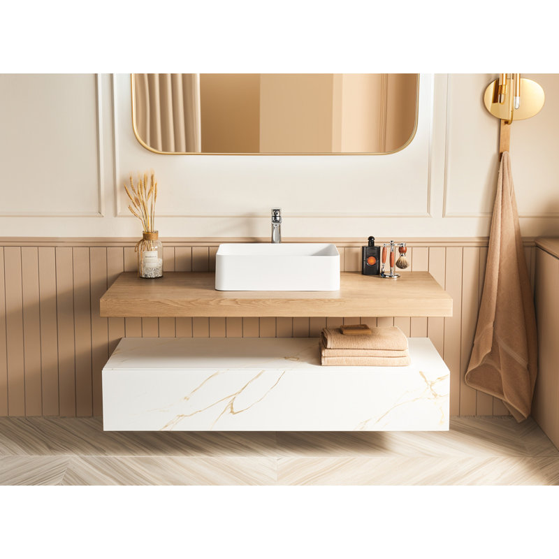 Lavabo-vasque de salle de bain blanc mat 20 po x 14 po - compatible avec divers lavabos faciles à installer et à utiliser