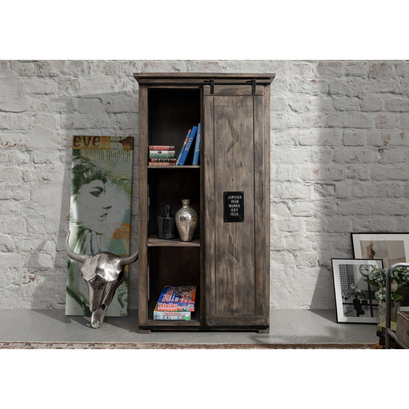 Railway 1 Door Solid Wood Wardrobe