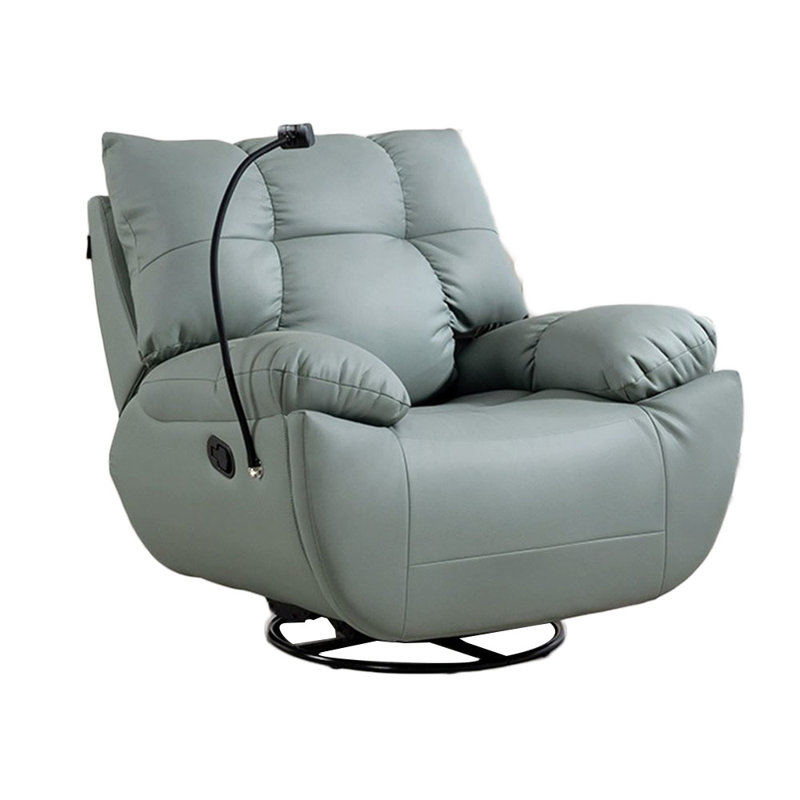 Fauteuil inclinable en similicuir Minisci, Similicuir cyan