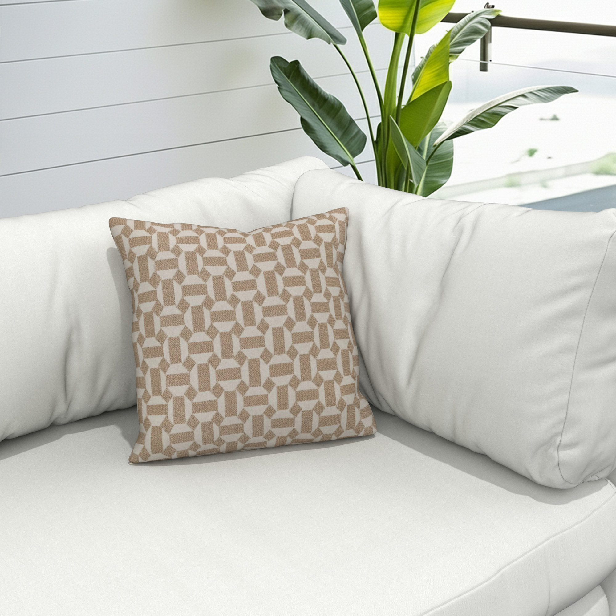 Gabi Indoor/Outdoor Throw Pillow, Assemble Sand, 16 x 16 x 3
