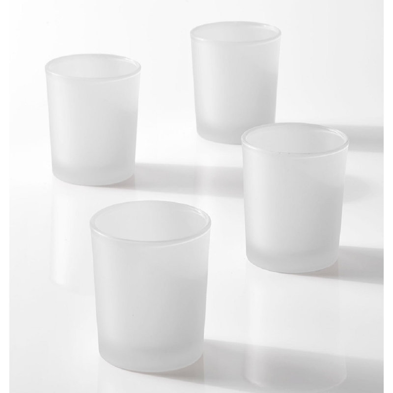2.5'' H Glass Tabletop Votive Holder, White Frost