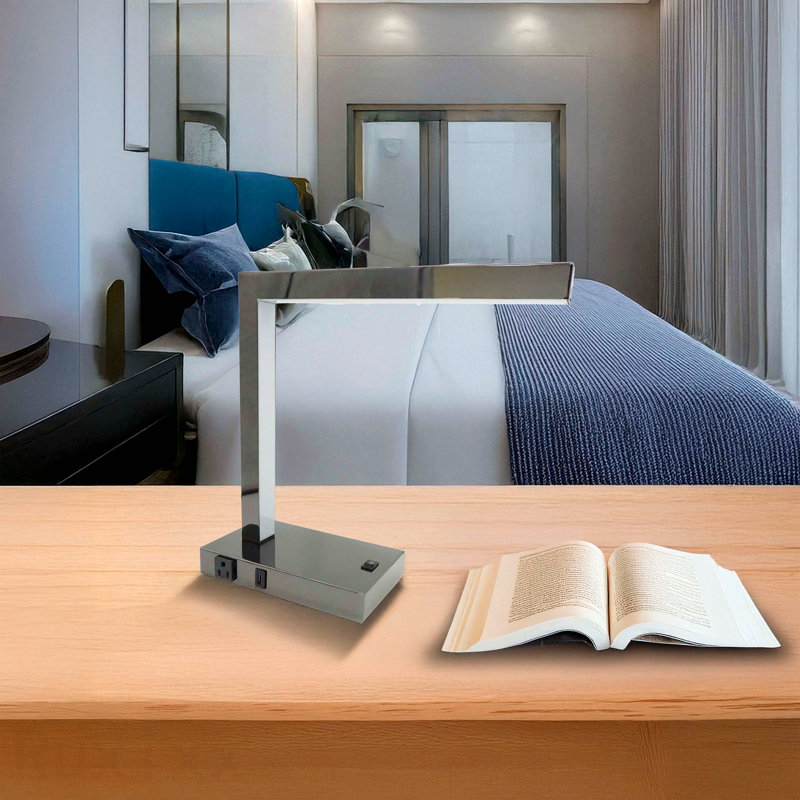 Modern Led Desk Lamp With Usb & Power Outlet