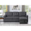 Canapé-lit modulaire réversible en lin gris foncé 84 po avec rangement Lucca