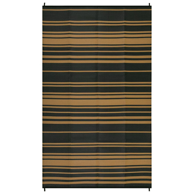 Outdoor Rug Waterproof Reversible Plastic Straw Rug, Modern Striped Camping Rug for Patio, UV-Resistant Outside Mat for Porch, Deck, Backyard