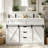 48" Farmhouse Double Sink Bathroom Vanity With Barn Door & Storage Drawers-15817230