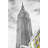 Empire State Building Outline Gray Framed Canvas - Home Decor