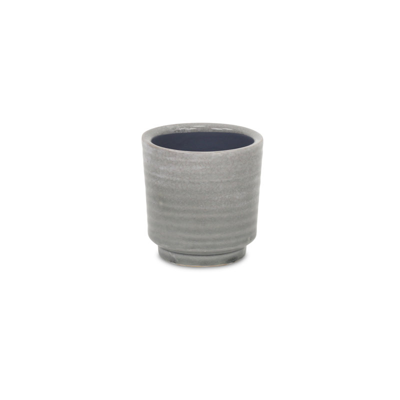 Pot de fleurs en céramique Mosley, Gris, H 3,25 po x l 3 po x P 3 po