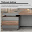 Bureau de direction moderne à blocs de couleur brun et gris avec tiroirs de rangement modernes-129597175