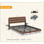 Base de lit flottante avec lumières DEL intelligentes et station de charge, lit en bois avec tête de rangement, aucun sommier requis, assemblage facile-1824145157