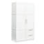 Armoire haute et armoire de cuisine, blanc - 2 portes, tiroirs, 5 espaces de rangement, panneau de particules de 15 mm, dossier de 3 m, armoire facile à nettoyer