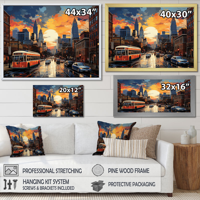 City Charlotte Collage II sur toile, Toile tendue, H 24 po x l 32 po x P 1 po