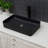 Rectangular Black Vessel Ceramic Bathroom Sink 24"X13.5", European Contemporary Design, Low Water Absorption, Smooth Finish, Above Counter Mount Inspired Look, Stain - And Simple To Maintain,